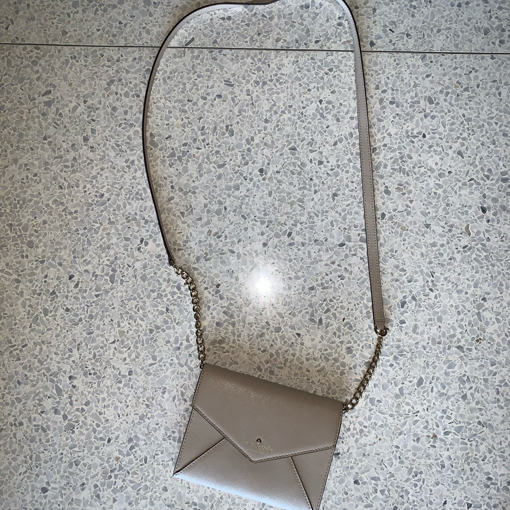 Beige/Gray Kate Spade envelope purse